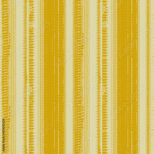 Seamless french blue yellow farmhouse style stripes texture. Woven linen cloth pattern background. Line striped closeup weave fabric for kitchen towel material. Pinstripe fiber picnic table cloth
