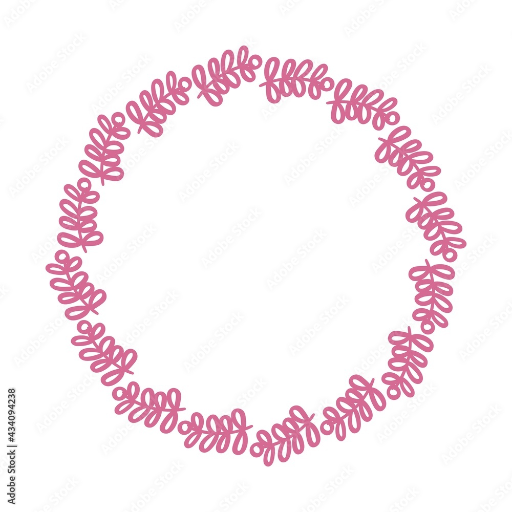 Hand drawn doodle floral frame. Simple line with the ink pen or pencil. Wedding anniversary decoration. Vector illustration Hand drawn doodle floral frame. Simple line with the ink pen or pencil. Wedding anniversary decoration. Vector illustration