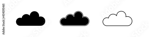 Clouds silhouettes. Vector set of clouds shapes. Collection of various forms and contours. Vector illustration.