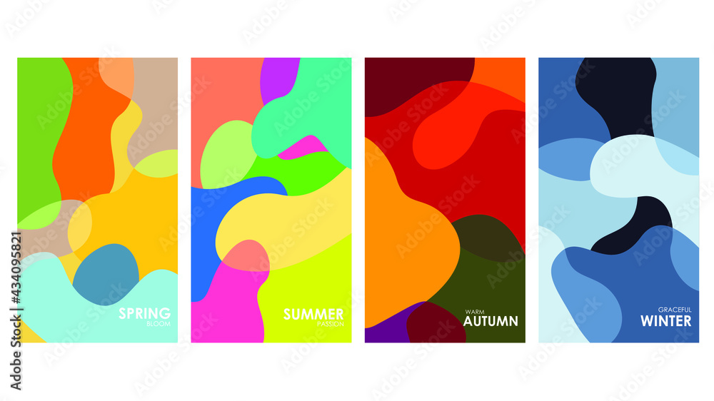 Vector colorful seasons abstract  background for banner, social media, web, print.