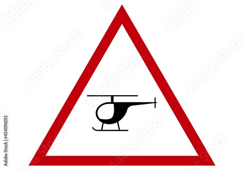 Señal de peligro helicópteros volando 
