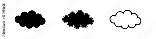 Clouds silhouettes. Vector set of clouds shapes. Collection of various forms and contours. Vector illustration.