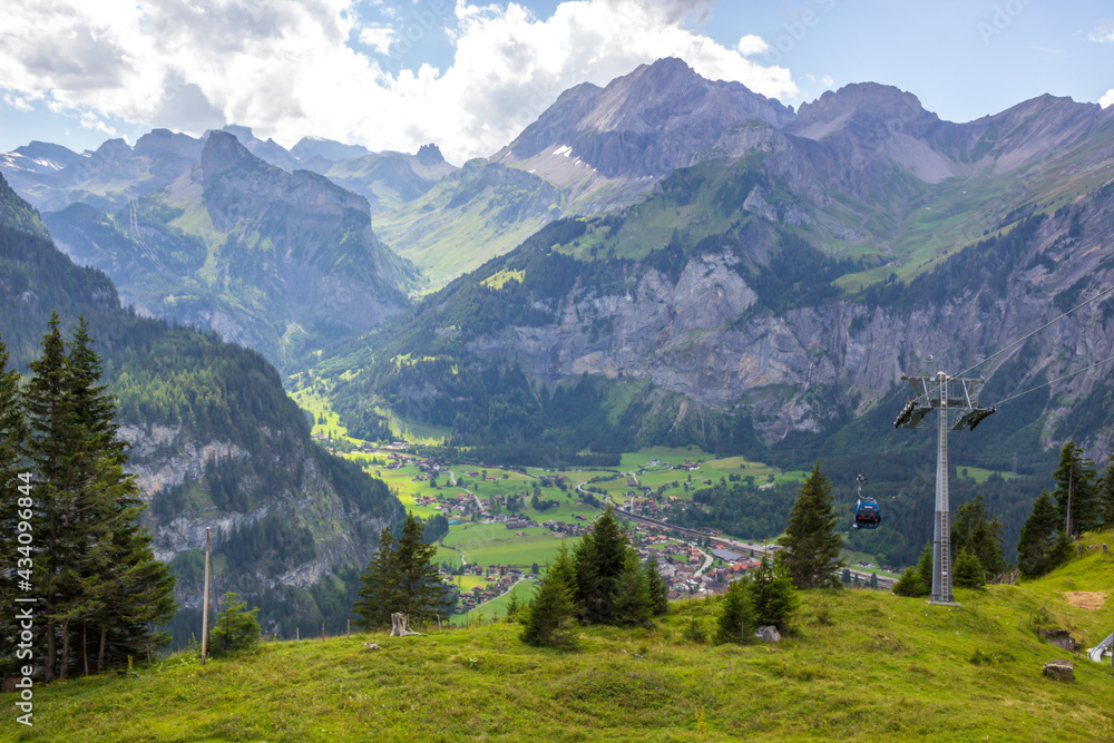 The Kandersteg Valley and mountain pastures in Switzerland