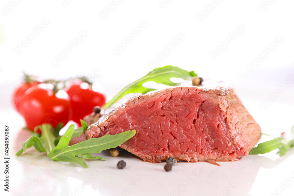 juicy beef steak with herb and peppers juicy beef steak with herb and peppers