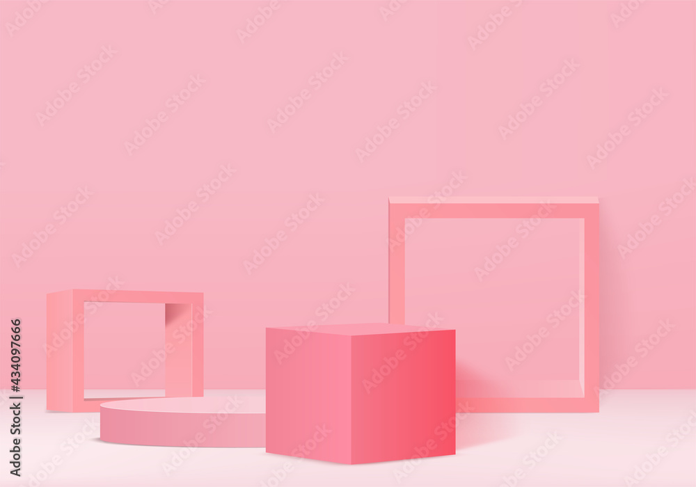 3D Display Product Abstract Minimal Scene With Geometric Podium Platform