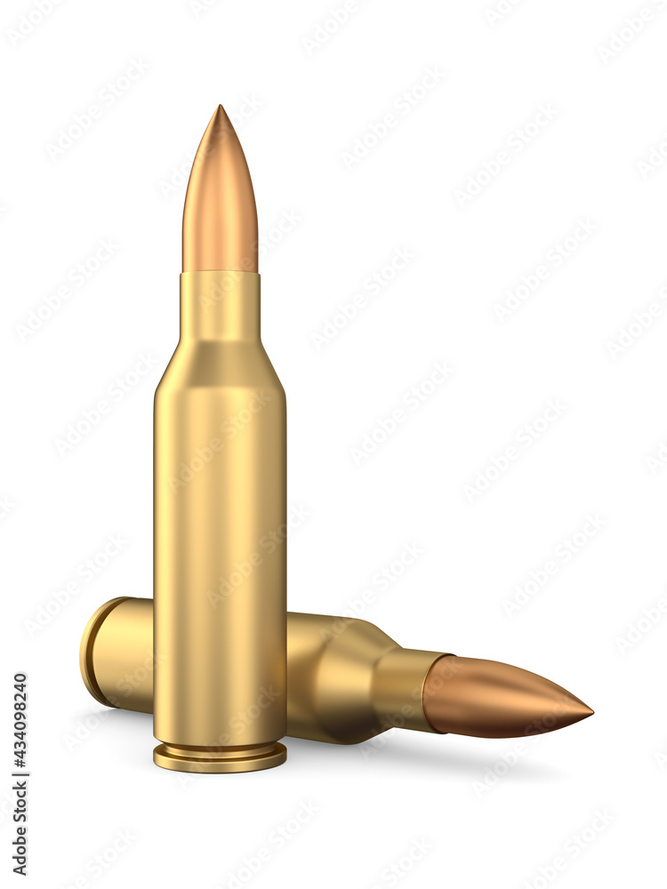 bullet on white background. Isolated 3D illustration bullet on white background. Isolated 3D illustration