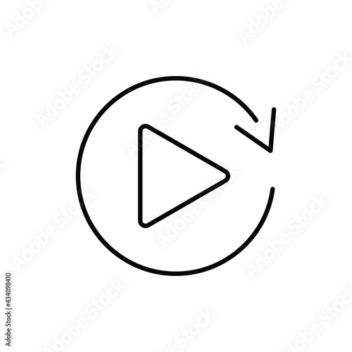 Free Download Replay icon vector play sign - GFXLoad
