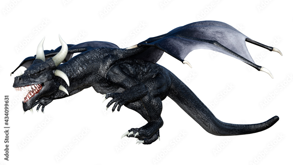 Fototapeta premium 3D Rendering Fairy Tale Dragon on White
