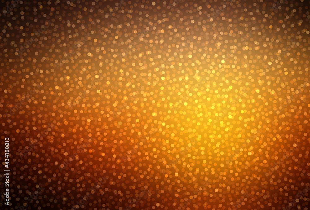 Glitter yellow festive texture abstract pattern. Golden sparkling confetti. Empty background.