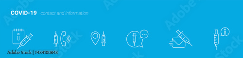 Set of clean and simple icons, corona symbols, vaccination, easy to use, Editable Stroke.