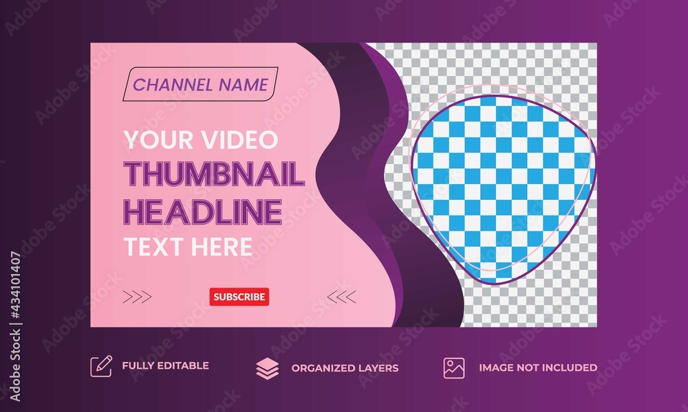 Editable Thumbnail design for any video and thumbnail vector template Editable Thumbnail design for any video and thumbnail vector template