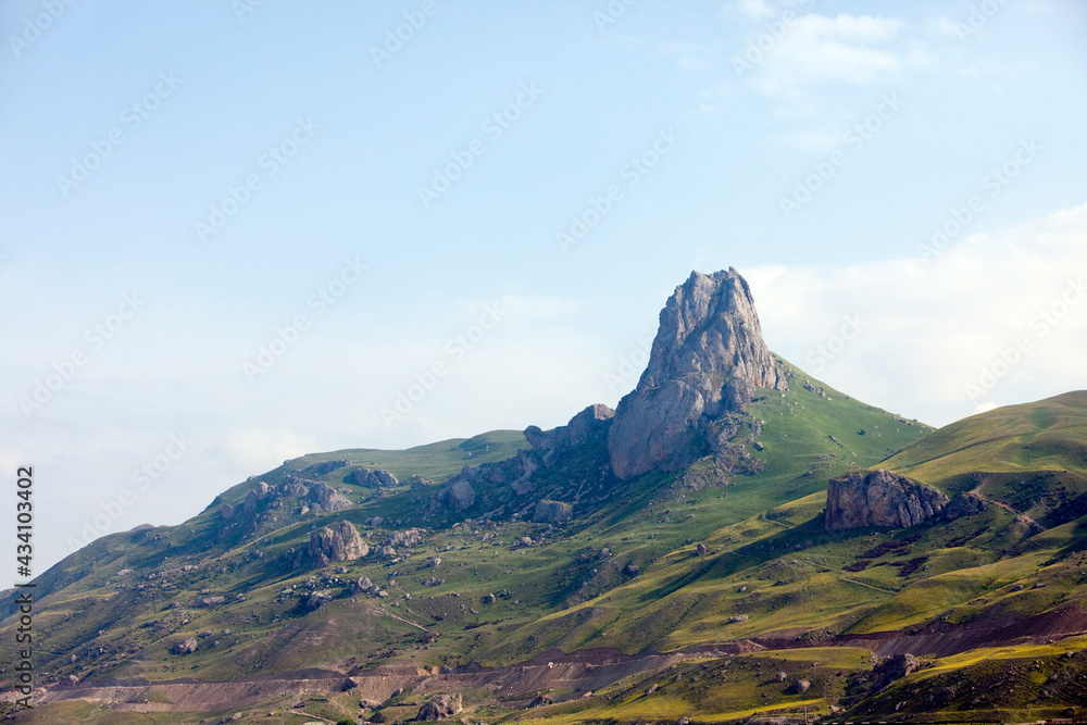 Mountain landscape, 5 fingers rock in Azerbaijan