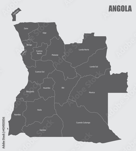 Angola administrative map