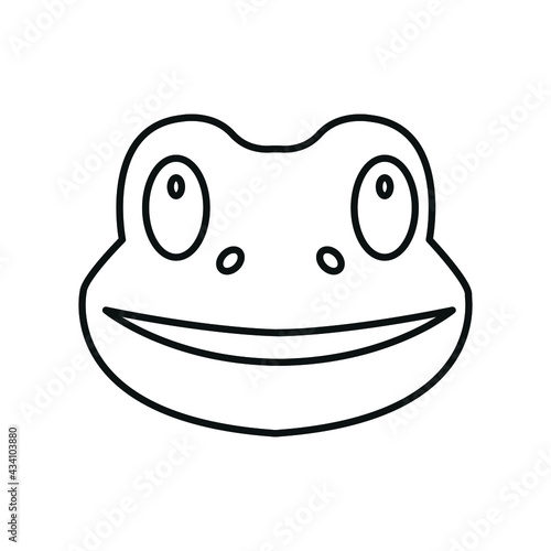 Frog face icon vector