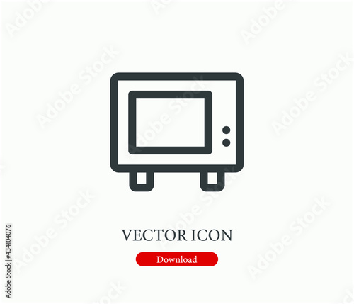 Old tv vector icon.  Editable stroke. Symbol in Line Art Style for Design, Presentation, Website or Apps Elements, Logo. Pixel vector graphics - Vector
