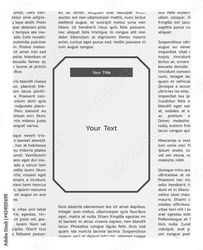 newspapers with lorem ipsum text and empty box