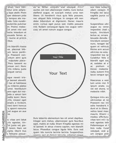 newspapers with lorem ipsum text and empty box