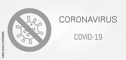 warning circle with coronavirus COVID-19
