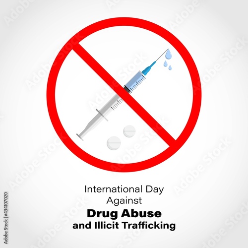international day against drug abuse and illicit trafficking-vector illustration