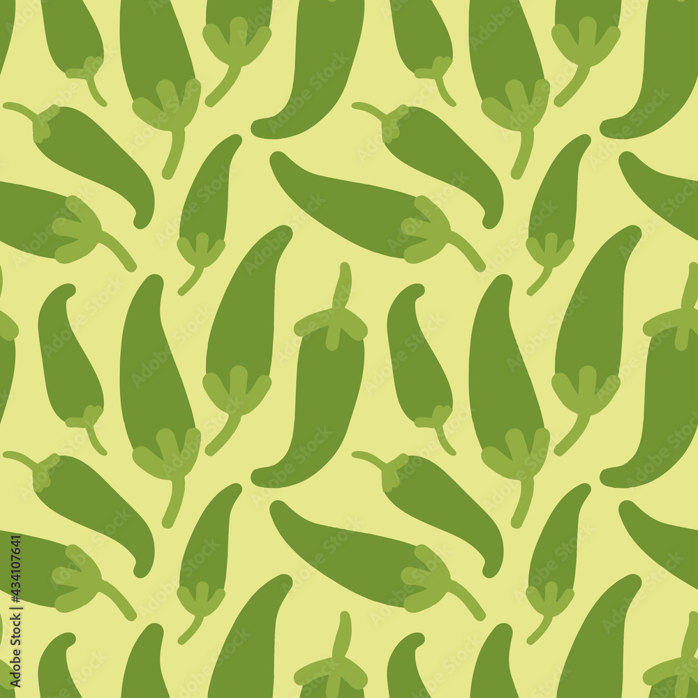 Jalapeño pepper vegetable seamless pattern for spicy food product ...