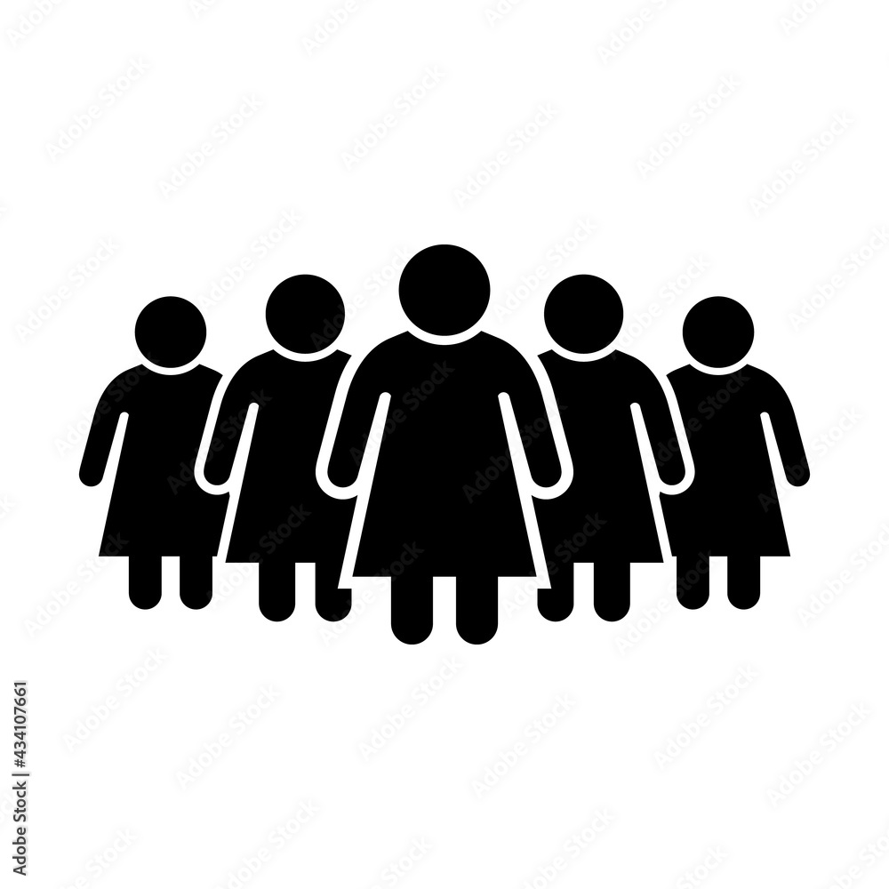Women or female group glyph icon Women or female group glyph icon