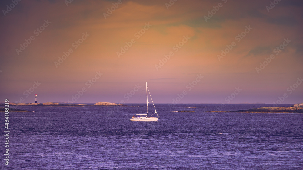 Sailing ship on Atlantic ocean, Norway