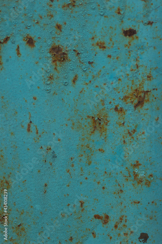 Painted in blue metal rusted background. Erosion metal. Metal rust texture. © Jumpingsack
