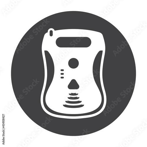 Rounded the automated external defibrillator devices flat art icon for apps or websites