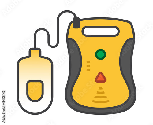 flat color icon the automated external defibrillator devices for apps or websites