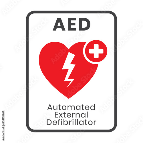 automated external defibrillator sign for apps or websites