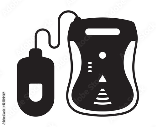 automated external defibrillator devices flat icon for apps or websites