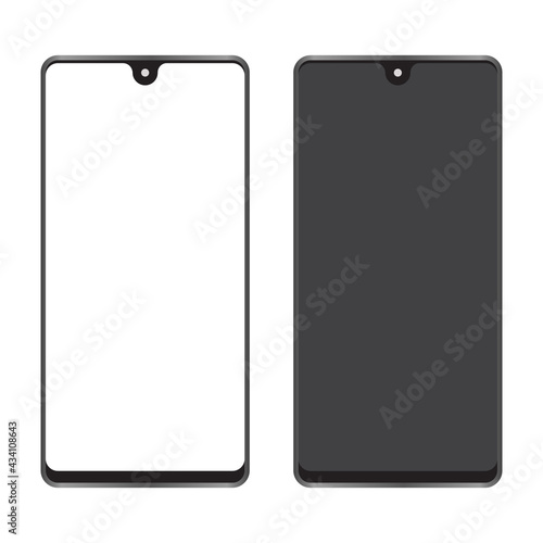 Mobile phone or android smart phone flat vector icon for apps and websites