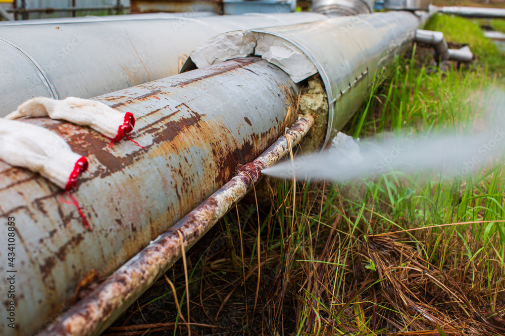 Corrosion rusty through socket tube steam gas leak pipeline Corrosion rusty through socket tube steam gas leak pipeline