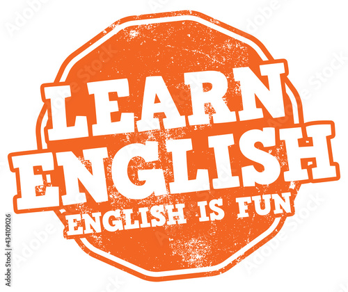 Learn English. Vector Rubber Stamp.