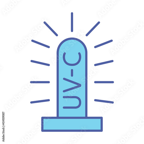 Bactericidal UV lamp. Medical antimicrobial device for home, clinic, hospital. Ultraviolet light disinfection lamp. Ultraviolet germicidal irradiation. UV-C sterilizer