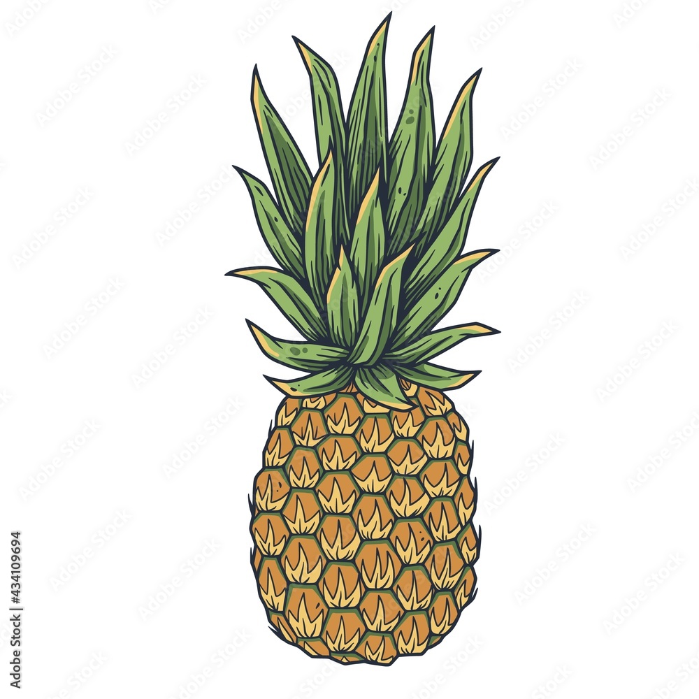 Fototapeta premium Pineapple fresh exotic juicy fruit. summer tropical nature ananas and organic for food bar