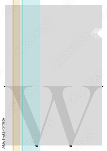 Graurahmen Buchstabe W 1