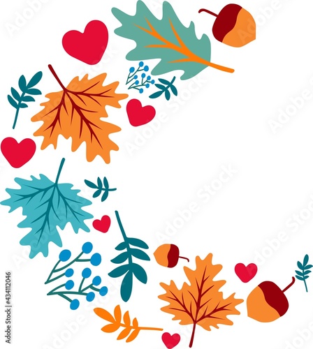 Autumn leaf decoration vector art illustration