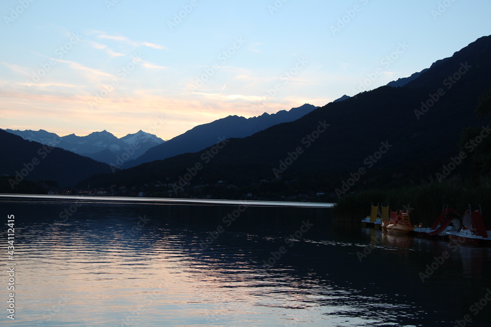 lago die mergozzo in the evening