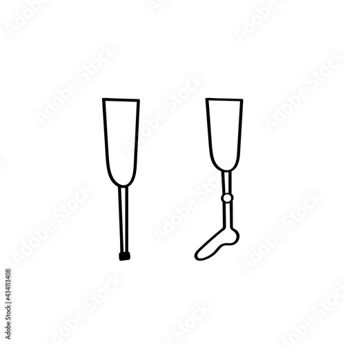 prosthetic limbs doodle icon vector hand drawing