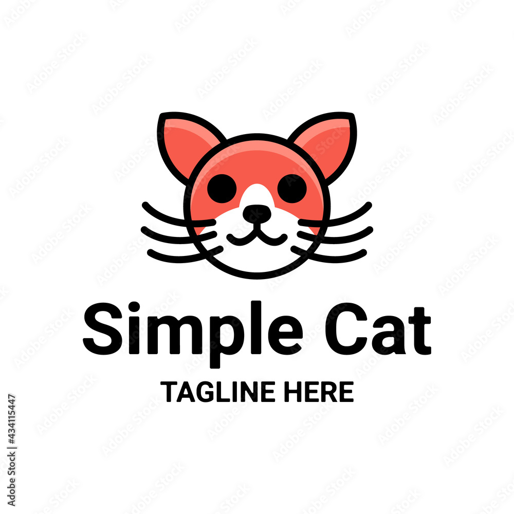 Simple Mascot Vector Logo Design of Face Cat Simple Mascot Vector Logo Design of Face Cat