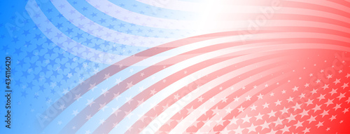 USA independence day abstract background with elements of american flag in red and blue colors