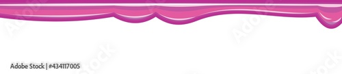 Beads of pink liquid. The paint runs off thickly. Jelly. The drops slide. The isolated object on a white background. Frame. Vector