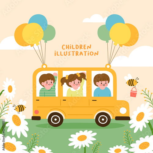 Children illustration. Illustration for educational activities with friends.