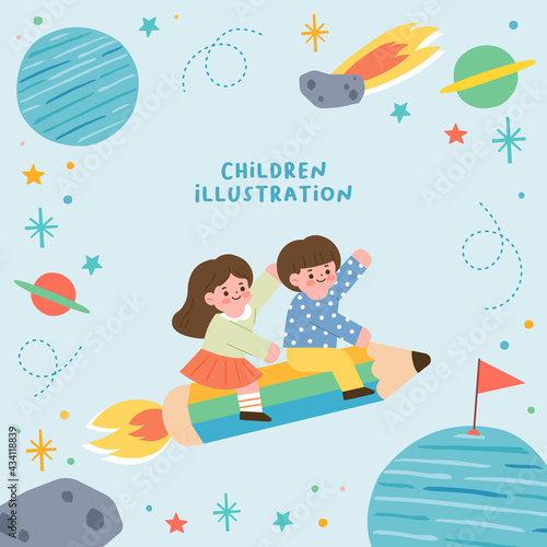 Children illustration. Illustration for educational activities with friends.