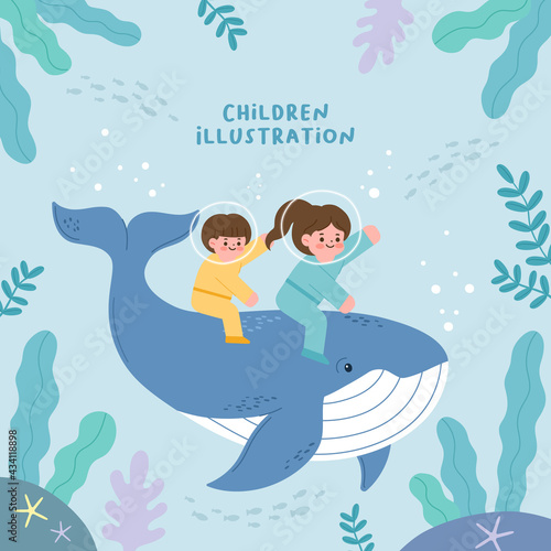 Children illustration. Illustration for educational activities with friends.