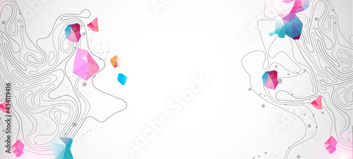 Vector abstract landscape geodesy topography map background. Art Line texture pattern.