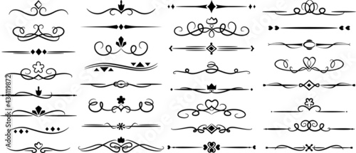 A set of vector ornaments. Floral and classic frames and patterns. A set of elements for graphic design. set of elements