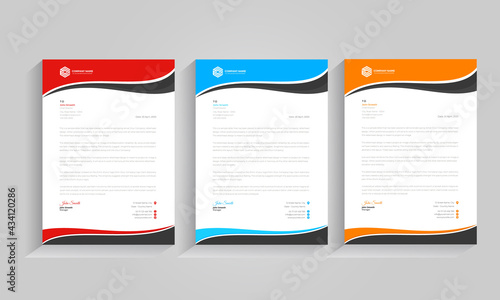 Modern Creative & Clean business style letterhead Design bundle Template - vector