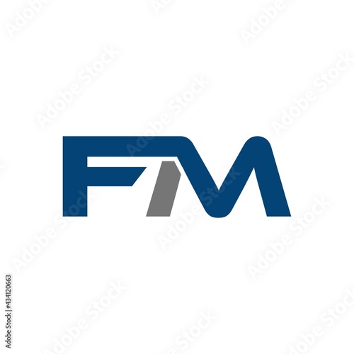 FM letter logo design vector